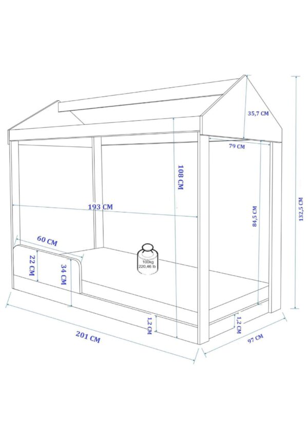 Mini Cama Casita Montessori Dakota - Imagen 4